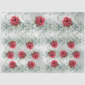 Eucalyptus & Red Flowers on  Faux Foil Decoupage  Tissuepapier (Voorkant)