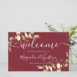 Eucalyptus Red Gold Welkomsttabel Kaart<br><div class="desc">Dit elegante eucalyptustrouwbord maakt deel uit van een gecoördineerde trouwsuite die in onze winkel verkrijgbaar is.</div>