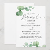 Eucalyptus Rehearsal Dinner. Elegant Script Garden Kaart (Voorkant / Achterkant)