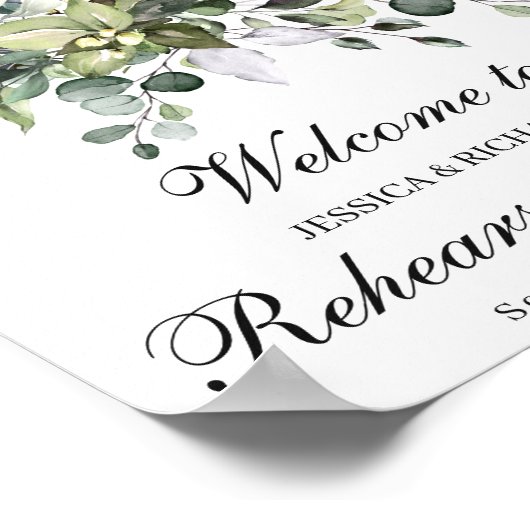 Eucalyptus Rehearsal Dinner Welcome Poster Sign (Hoek)