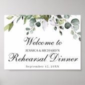 Eucalyptus Rehearsal Dinner Welcome Poster Sign (Voorkant)
