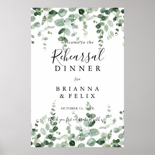 Eucalyptus repetitie: Welkomstbord Poster (Voorkant)