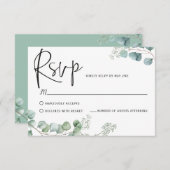Eucalyptus Response Cards RSVP Kaartje (Voorkant / Achterkant)