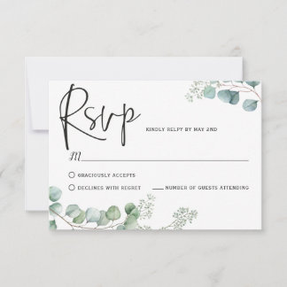Eucalyptus Response Cards RSVP Kaartje