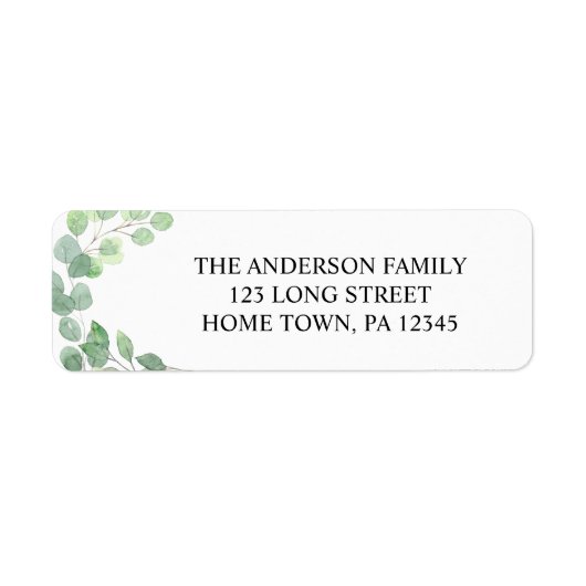 Eucalyptus Return Address Label (Voorkant)