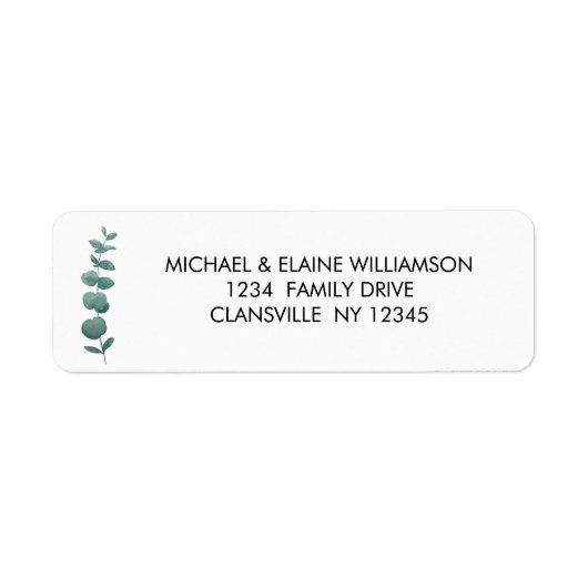 Eucalyptus Return Address Label (Voorkant)