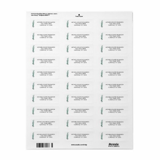Eucalyptus Return Address Label (Full Sheet)