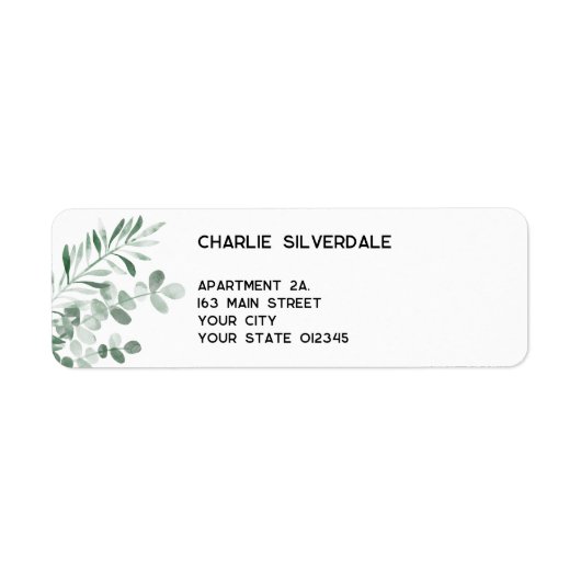 Eucalyptus Return Address Label (Voorkant)