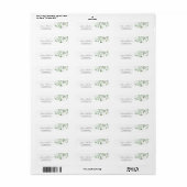 Eucalyptus Return Address Label Foliage Bohemen (Full Sheet)
