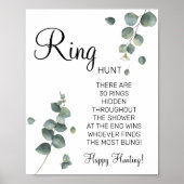 Eucalyptus Ring Ring bruids douche spelbord Poster (Voorkant)