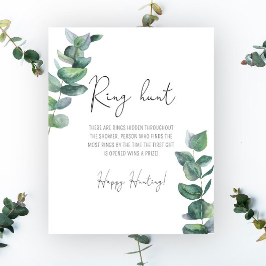 Eucalyptus - Ring zoek bridal shower spel Poster