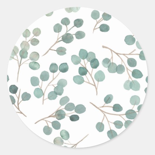 Eucalyptus Ronde Sticker (Voorkant)