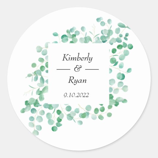 Eucalyptus Ronde Sticker (Voorkant)