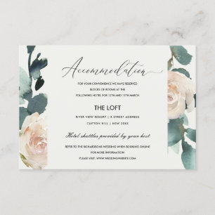 EUCALYPTUS ROOS BLUSH KRAFT WEDDING ACCOMMODATION INFORMATIEKAARTJE
