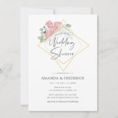 Eucalyptus Roos Geometric Wedding Shower Kaart (Voorkant)