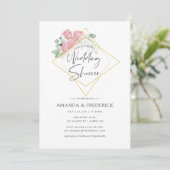 Eucalyptus Roos Geometric Wedding Shower Kaart (Staand voorkant)