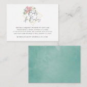 Eucalyptus Roos Geometrisch Baby shower Boekaanvra Informatiekaartje (Voorkant / Achterkant)