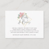 Eucalyptus Roos Geometrisch Baby shower Boekaanvra Informatiekaartje (Voorkant)