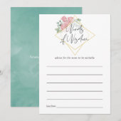 Eucalyptus Roos Geometrisch Baby shower Moeder Adv Advieskaart (Voorkant / Achterkant)