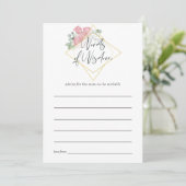 Eucalyptus Roos Geometrisch Baby shower Moeder Adv Advieskaart (Staand voorkant)