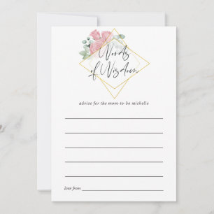 Eucalyptus Roos Geometrisch Baby shower Moeder Adv Advieskaart