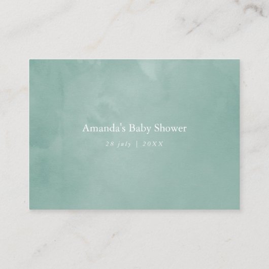Eucalyptus Roos Geometrisch Baby shower Snoep Informatiekaartje (Achterkant)