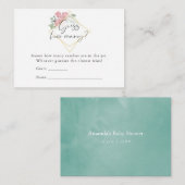 Eucalyptus Roos Geometrisch Baby shower Snoep Informatiekaartje (Voorkant / Achterkant)