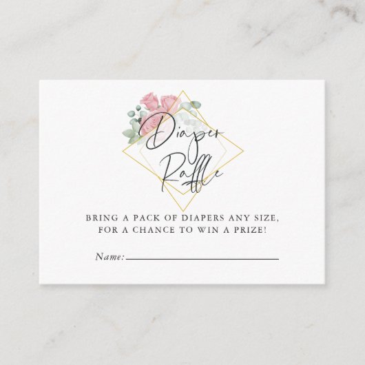 Eucalyptus Roos Geometrische Baby Informatiekaartje (Voorkant)