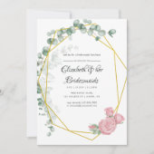 Eucalyptus Roos Geometrische bruidsmeisjes Luncheo Kaart (Voorkant)