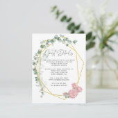 Eucalyptus Roos Geometrische bruiloft Gast Details Informatiekaartje (Staand voorkant)