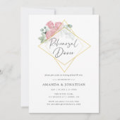 Eucalyptus Roos Geometrische bruiloft repetitie di Kaart (Voorkant)