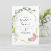 Eucalyptus Roos Geometrische repetitie Kaart (Staand voorkant)