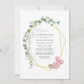 Eucalyptus Roos Geometrische viering van het leven Kaart (Voorkant)