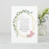 Eucalyptus Roos Geometrische viering van het leven Kaart (Staand voorkant)