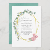 Eucalyptus Roos Geometrische viering van het leven Kaart (Voorkant / Achterkant)