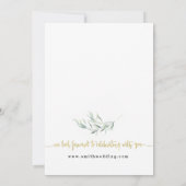 Eucalyptus Roos Gold bruiloft uitnodiging (Achterkant)