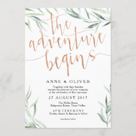 Eucalyptus Roos Gold bruiloft uitnodiging