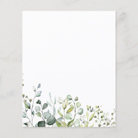 Eucalyptus Roos Gold Budget Weduwen Uitnodiging (Achterkant)