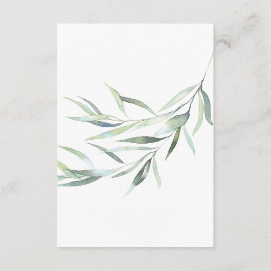 Eucalyptus Roos Goud Bruiloft Details Kaart (Achterkant)