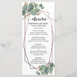 Eucalyptus roos goud geometrisch lijst trouwmenu menu