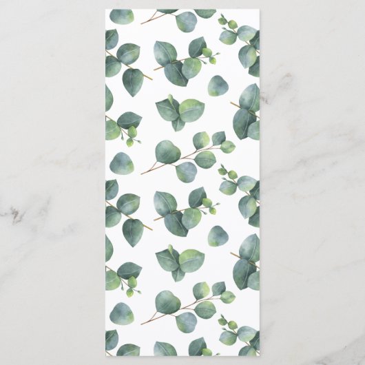 Eucalyptus roos goud geometrisch lijst trouwmenu menu (Achterkant)