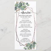 Eucalyptus roos goud geometrisch lijst trouwmenu menu (Voorkant)