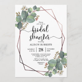 Eucalyptus roos goud geometrisch lijst vrijgezelle kaart