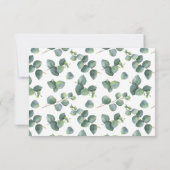Eucalyptus roos goud geometrische details bruiloft kaart (Achterkant)
