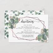 Eucalyptus roos goud geometrische details bruiloft kaart (Voorkant / Achterkant)