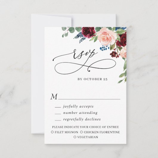 Eucalyptus Roos Weddenschap met Eucalyptus RSVP Kaartje (Voorkant)