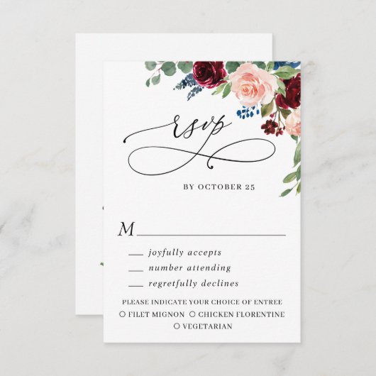 Eucalyptus Roos Weddenschap met Eucalyptus RSVP Kaartje (Voorkant / Achterkant)