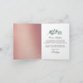 Eucalyptus Rose Goud Geometrische Bruiloft Feest Bedankkaart (Binnen)