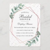 Eucalyptus Rose Goud Geometrische Bruiloft Feest Informatiekaartje (Voorkant)