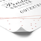 Eucalyptus Rose Goud Geometrische Bruiloftsborrel Poster (Hoek)